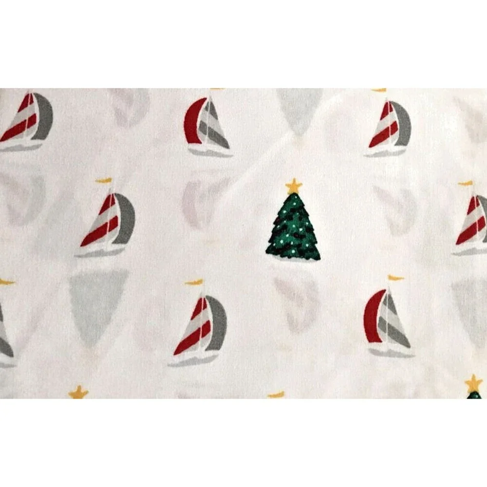 Nautica Christmas Tree Sailboat Standard Pillowcases Holiday Sails White 2 Pack